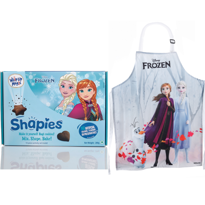 Shapies DIY Ragi Cookie Kit (Disney Frozen) with White Frozen themed Apron