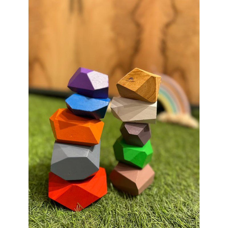 Wooden Colored Balancing Stones