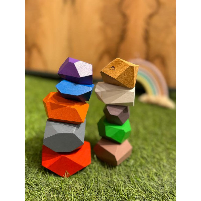 Wooden Colored Balancing Stones