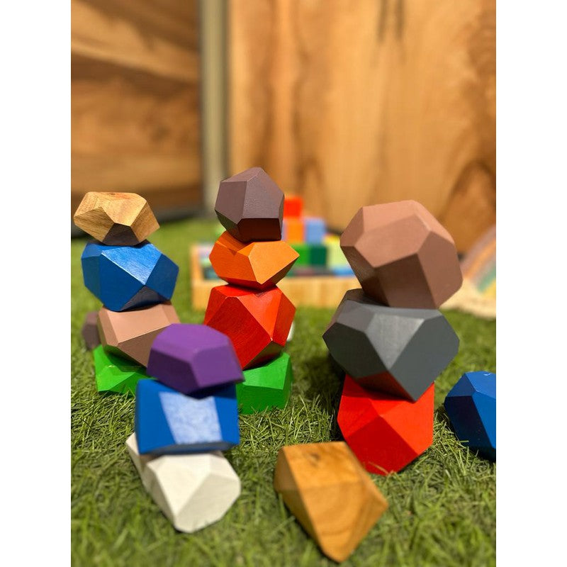 Wooden Colored Balancing Stones