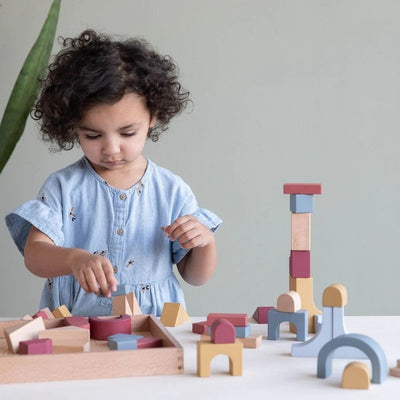 Wooden Building Blocks (46 pieces) (Assorted Colours)