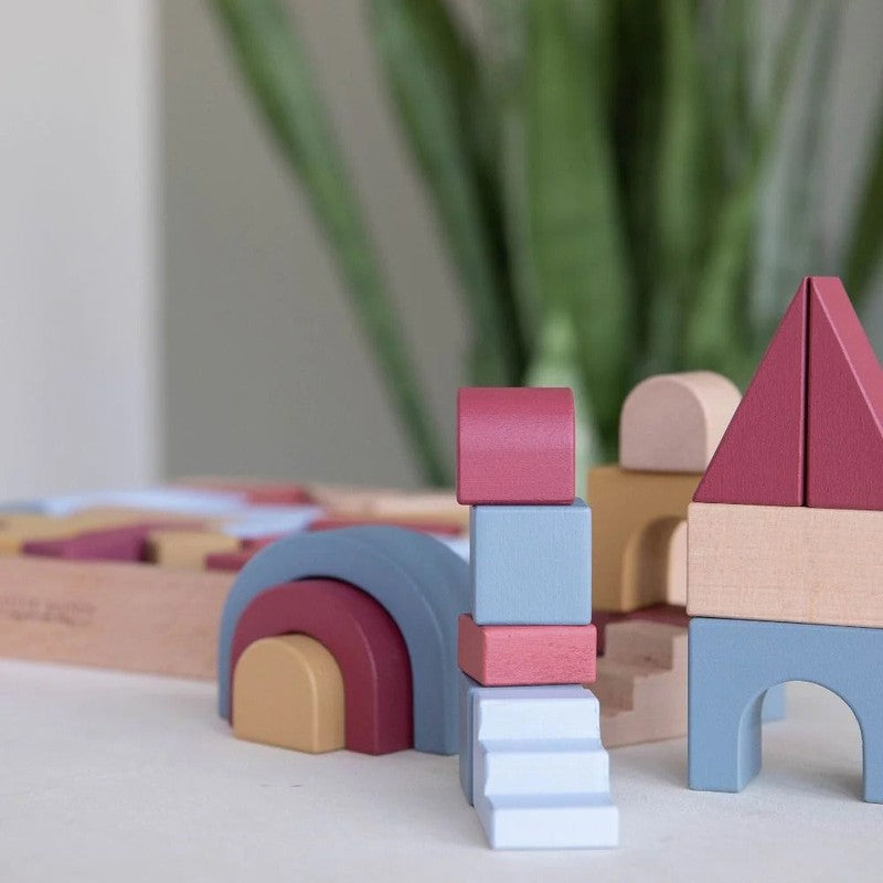 Wooden Building Blocks (46 pieces) (Assorted Colours)