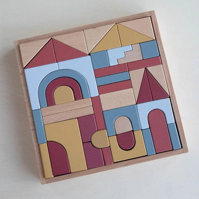 Wooden Building Blocks (46 pieces) (Assorted Colours)