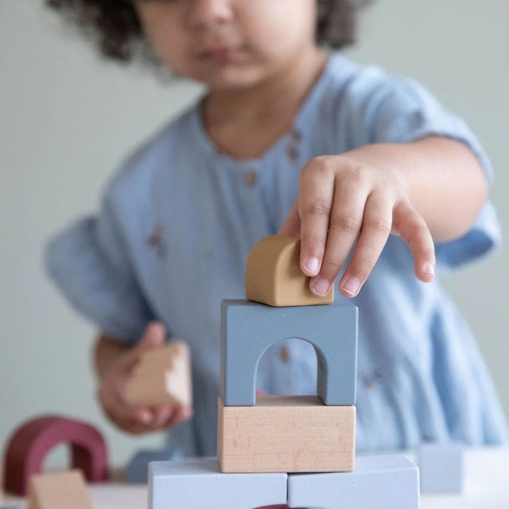 Wooden Building Blocks (46 pieces) (Assorted Colours)