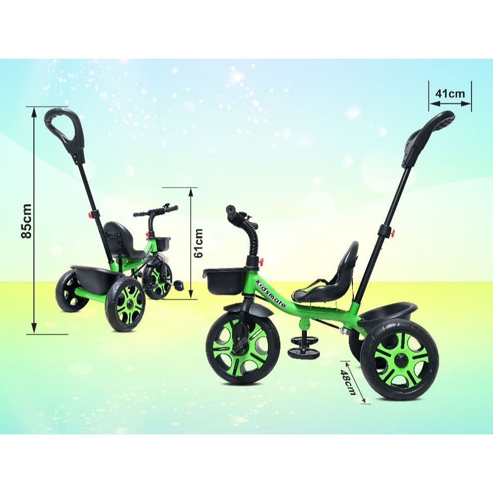 Junior Plug N Play Kids Tricycle | Capacity Upto 30 Kgs (Green)
