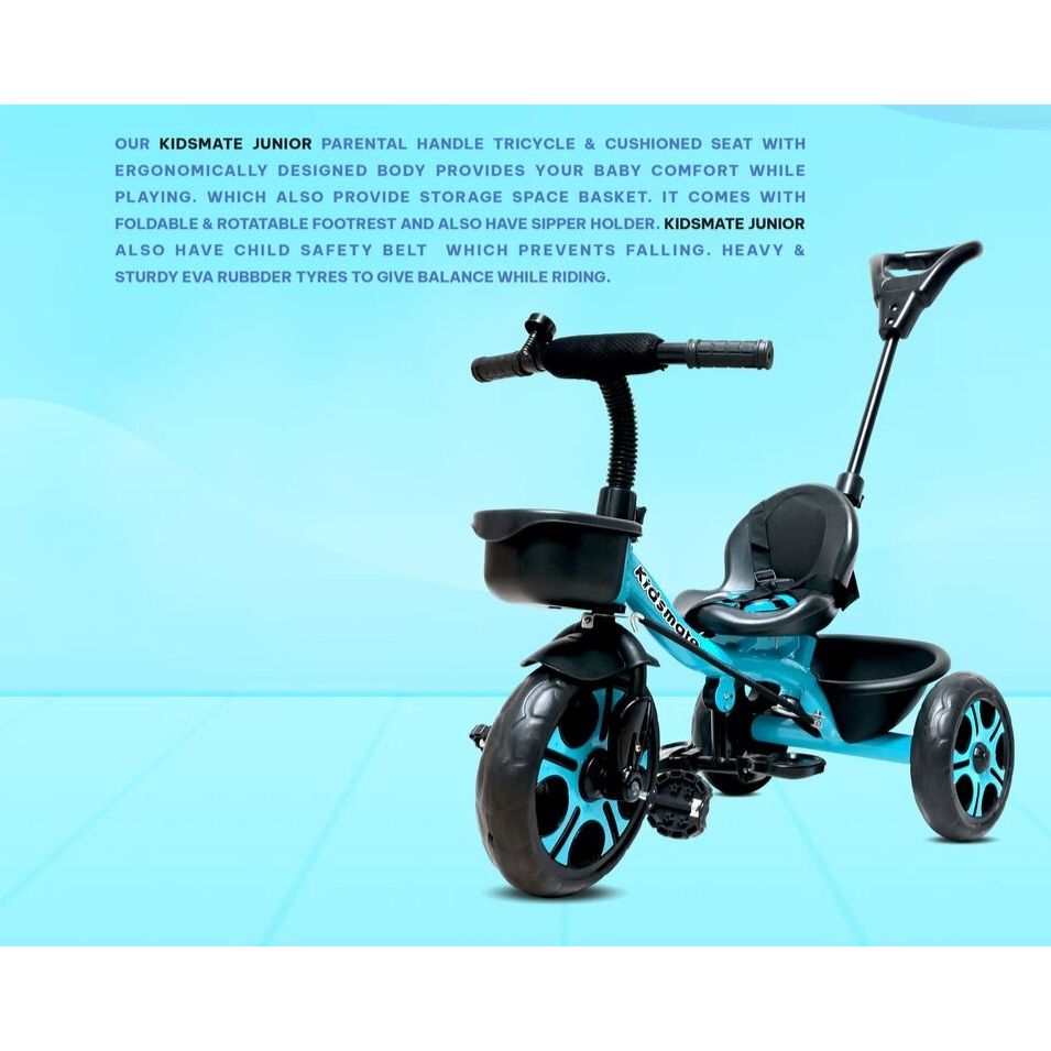 Junior Plug N Play Kids Tricycle | Capacity Upto 30 Kgs (Blue)