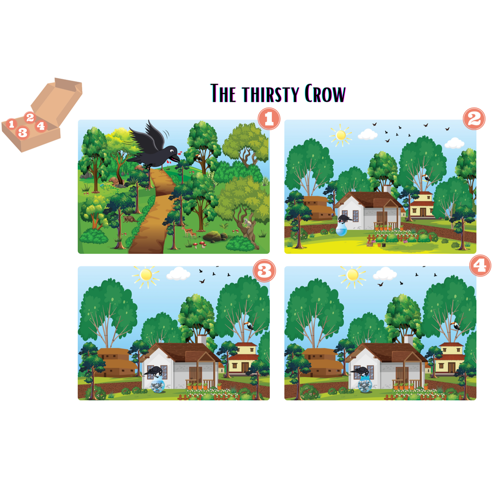 The Thirsty Crow Wooden Story Puzzles Set (48 Pieces)