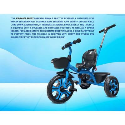 Buddy Plug N Play Kids Tricycle | Capacity Upto 30 Kgs (Sky Blue)