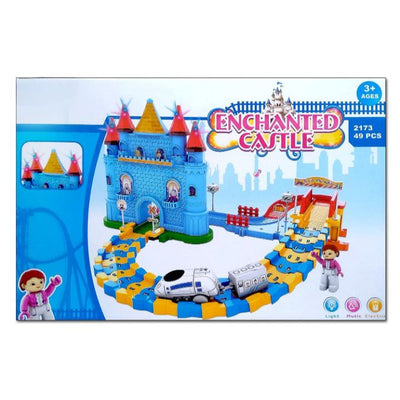 Enchanted Castle Assembly Set | Battery Operated Train Track Set (49 Pieces)