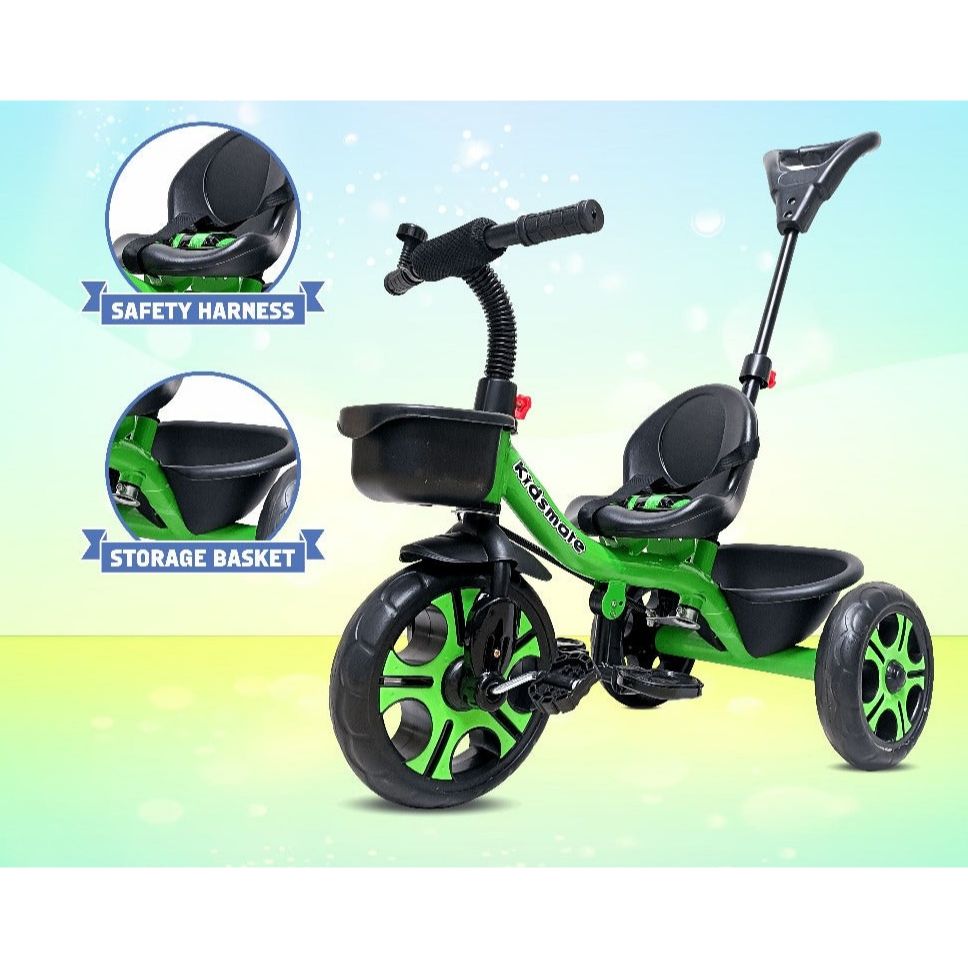 Junior Plug N Play Kids Tricycle | Capacity Upto 30 Kgs (Green)