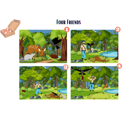 Four Friends Wooden Story Puzzles Set (48 Pieces)