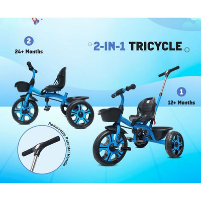 Buddy Plug N Play Kids Tricycle | Capacity Upto 30 Kgs (Sky Blue)