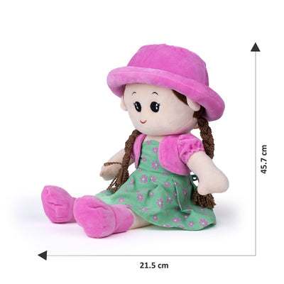 My First Cuddle Time Buddy Baby Doll Soft Toy for Kids Washable Sensory Fabric Plush Toy for Cuddling and Playtime (Pink) | Height 45 CM