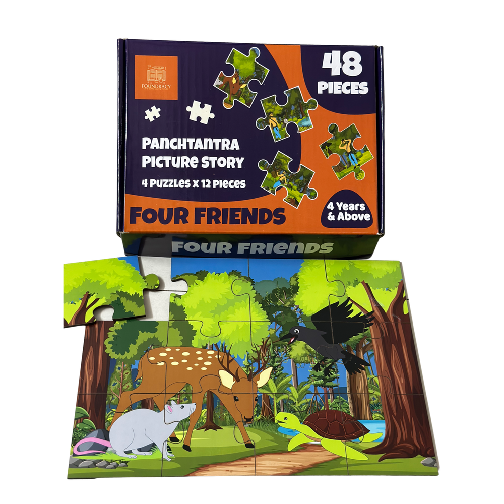 Four Friends Wooden Story Puzzles Set (48 Pieces)