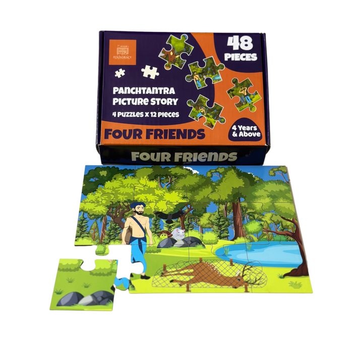 Four Friends Wooden Story Puzzles Set (48 Pieces)