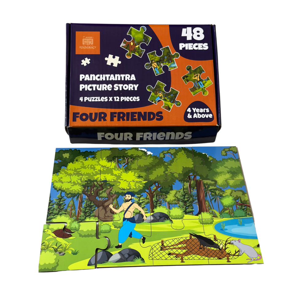 Four Friends Wooden Story Puzzles Set (48 Pieces)