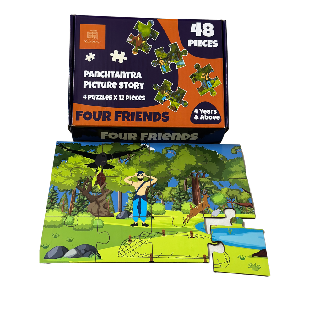 Four Friends Wooden Story Puzzles Set (48 Pieces)