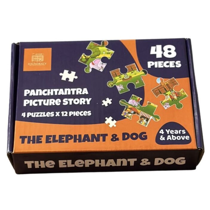 The Elephant And Dog Wooden Story Puzzles Set (48 Pieces)
