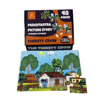 The Thirsty Crow Wooden Story Puzzles Set (48 Pieces)