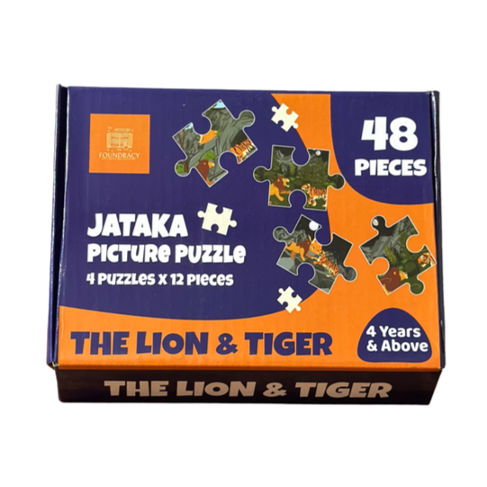 The Lion And Tiger Wooden Story Puzzles Set (48 Pieces)