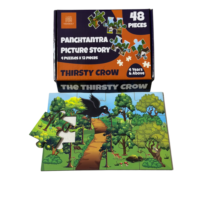 The Thirsty Crow Wooden Story Puzzles Set (48 Pieces)