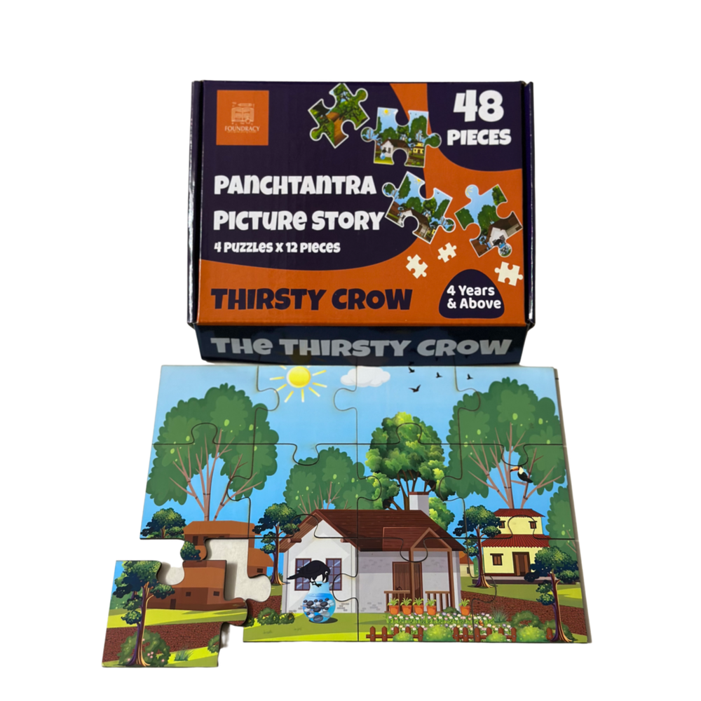 The Thirsty Crow Wooden Story Puzzles Set (48 Pieces)