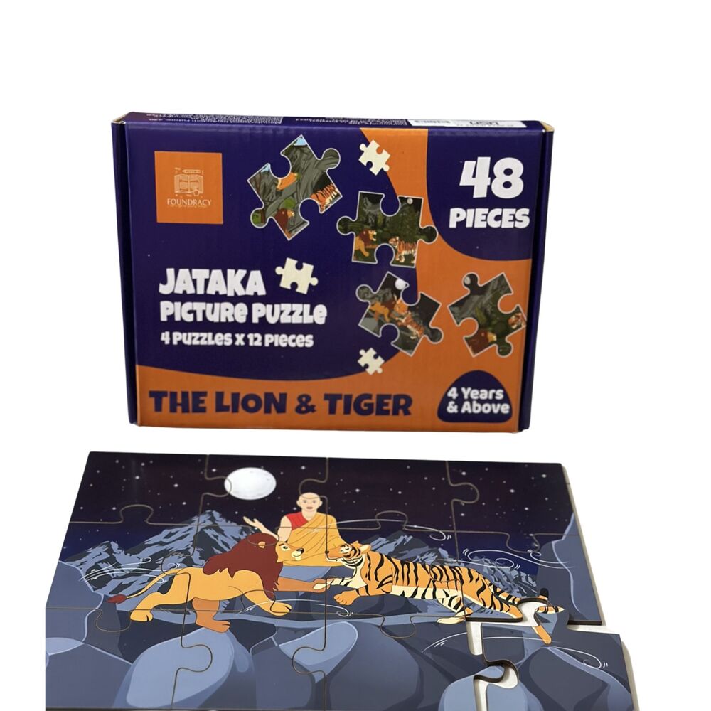 The Lion And Tiger Wooden Story Puzzles Set (48 Pieces)