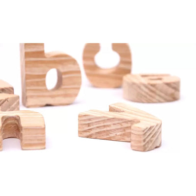 Educational Wooden Alphabets Lowercase - Jumbo  (26 Pieces) Learning and Stacking Toy