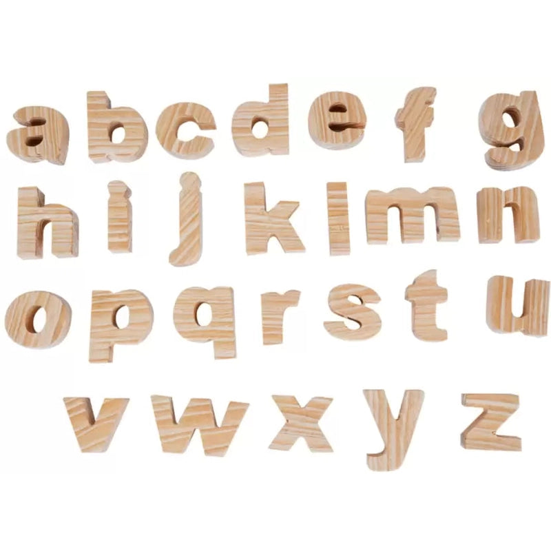 Educational Wooden Alphabets Lowercase - Jumbo  (26 Pieces) Learning and Stacking Toy