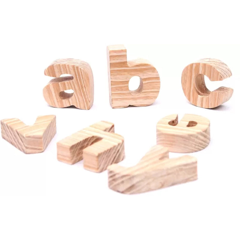 Educational Wooden Alphabets Lowercase - Jumbo  (26 Pieces) Learning and Stacking Toy