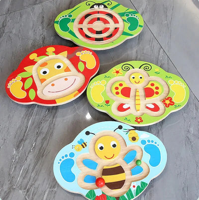 Human Balancing Plate with Two Wooden Balls | Assorted Designs