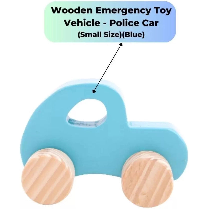 Wooden Emergency Toy Vehicle Set - Police Car Small Size