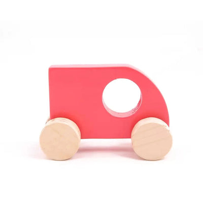 Wooden Push Toy Pink Mini Sumo Car for Kids - Small Size