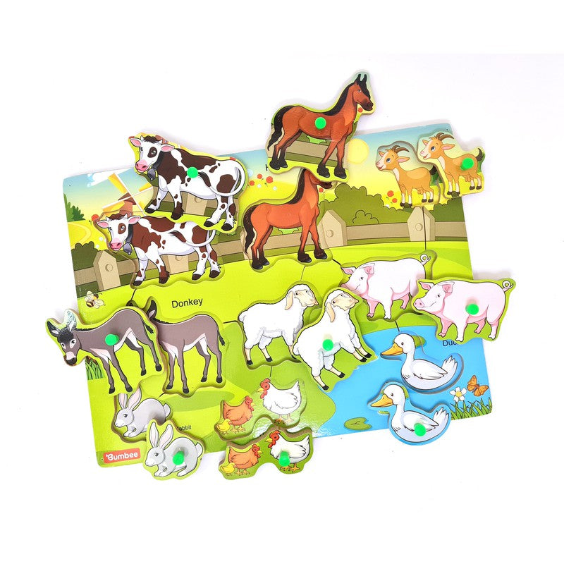 Peg Board Puzzle- Farm Animals