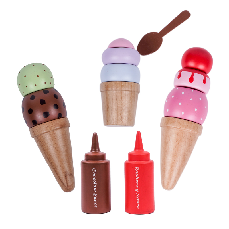 Buy Wooden Ice Cream Pretend Play Set 14 Pieces (3-7 Years) on