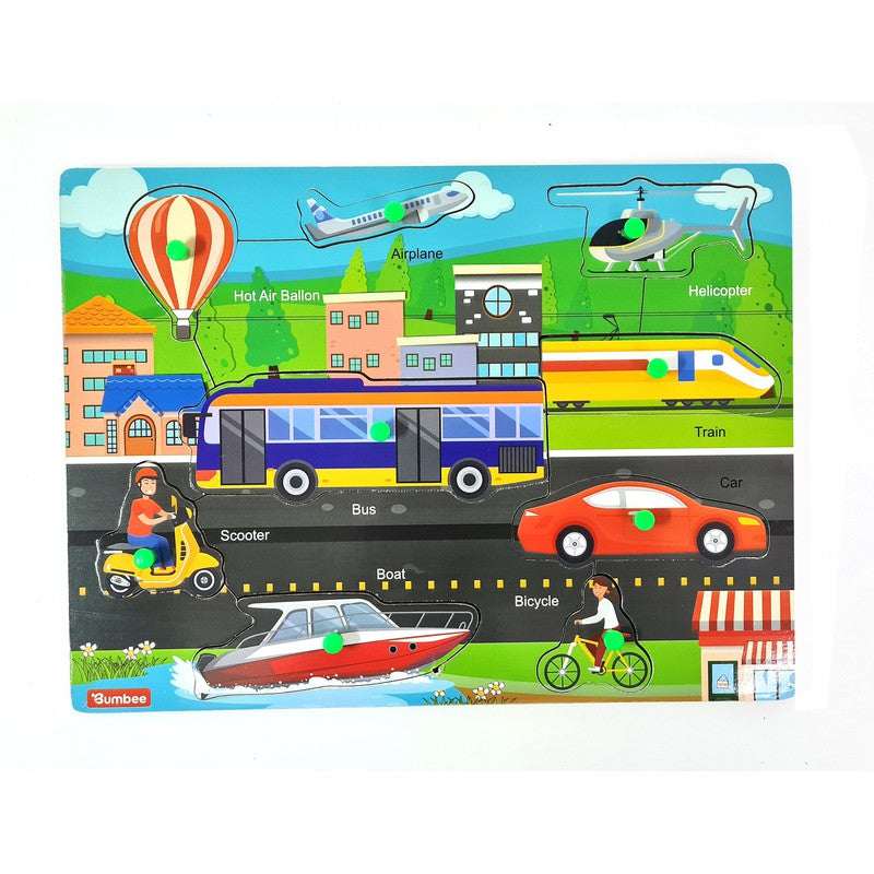 Peg Board Puzzle- Transport Vehicles