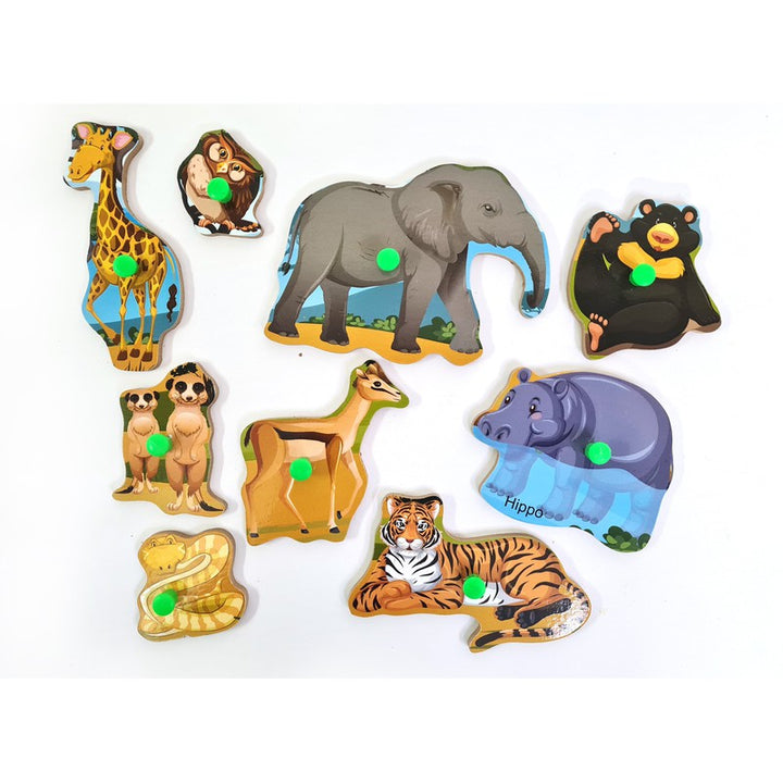 Peg Board Puzzle- Wild Animals