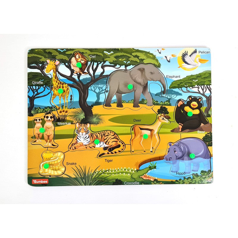 Peg Board Puzzle- Wild Animals