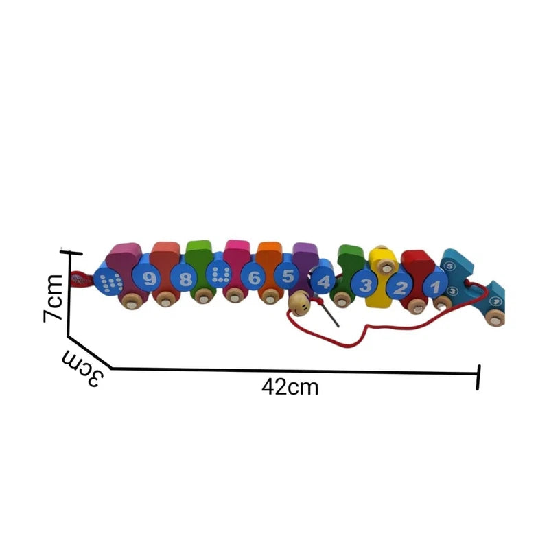 Twistable Train Set - Wooden Colorful Number Train with Bright Colors