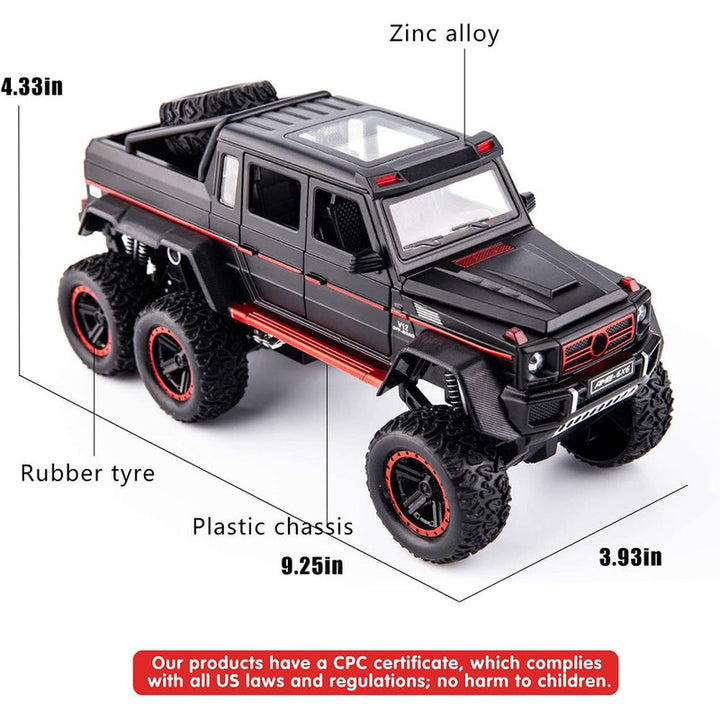 Resembling Amg 6X6 Kids Metal Diecast Car Modal Zinc Alloy Pull Back Car Toy Vehicles (Black)