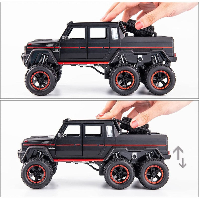 Resembling Amg 6X6 Kids Metal Diecast Car Modal Zinc Alloy Pull Back Car Toy Vehicles (Black)