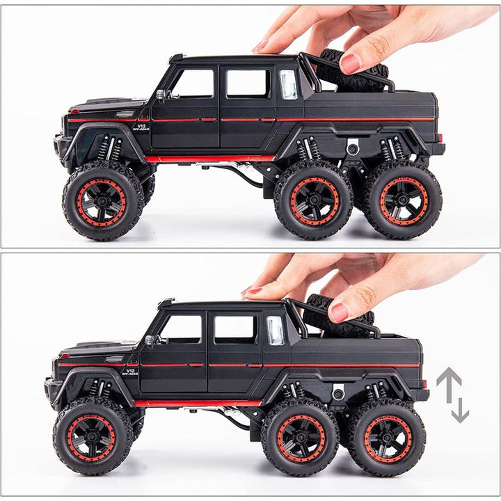 Resembling Amg 6X6 Kids Metal Diecast Car Modal Zinc Alloy Pull Back Car Toy Vehicles (Black)