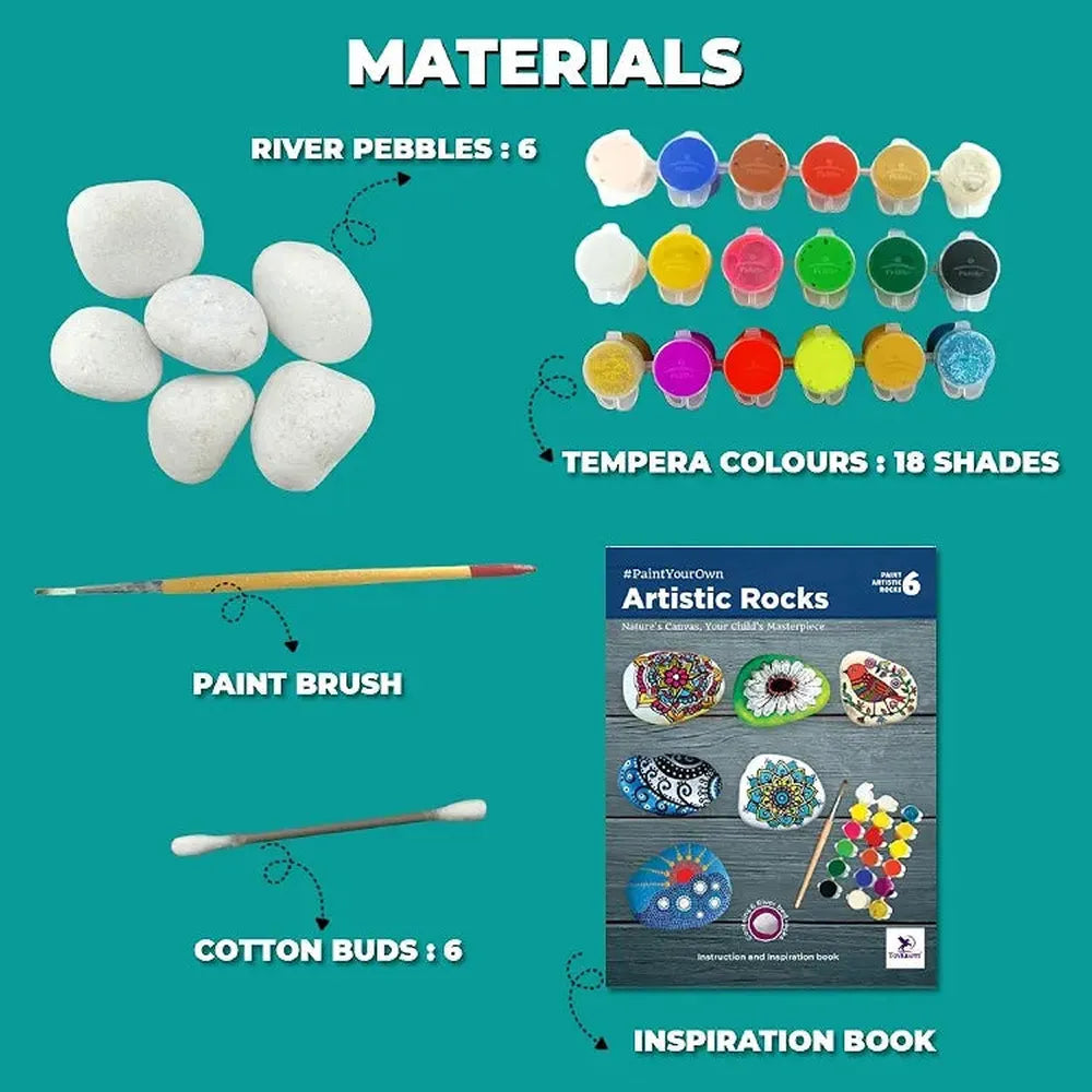 Toykraft Paint Your Own Artistic Rock Painting Kit - Creative Art & Craft Activity