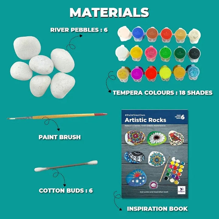Toykraft Paint Your Own Artistic Rock Painting Kit - Creative Art & Craft Activity