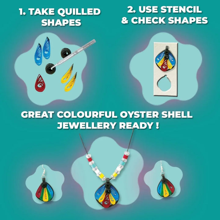 Toykraft Paper Quilling Jewellery Making Kit | DIY Earring & Pendant Craft Set for Girls