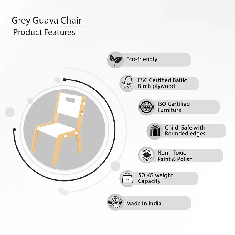 Grey Guava Chair (White) COD not available