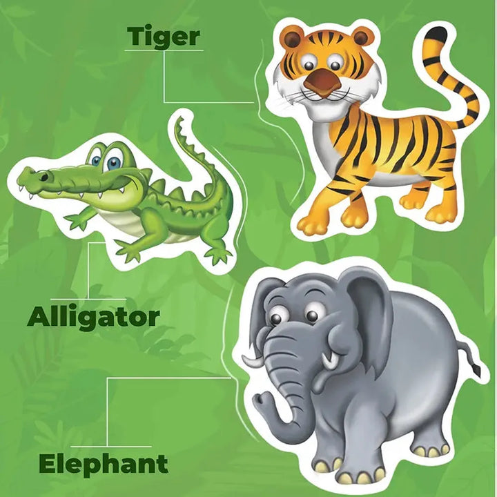 Toykraft My First Jungle Animal 2-Piece Floor Puzzles – Chunky, Educational Toddler Puzzles