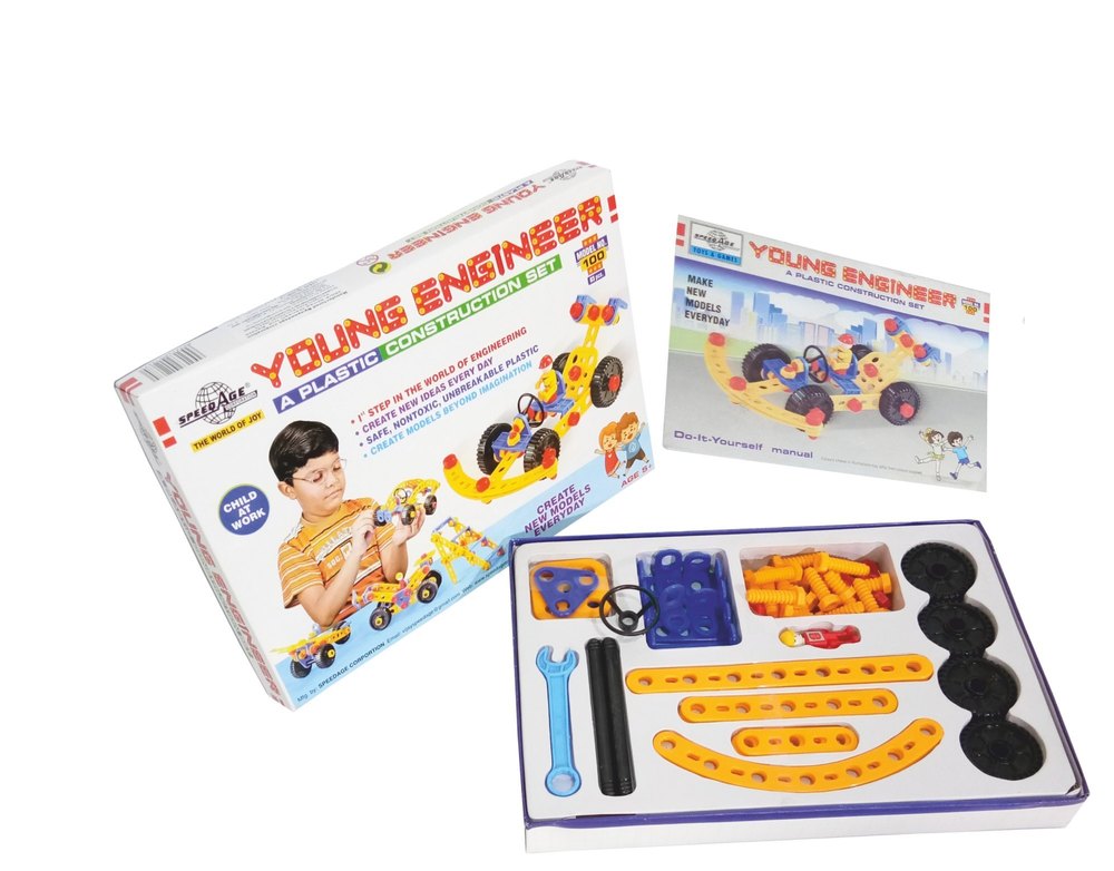 Speedage Young Engineer Plastic Construction Set – Model No. 100 (83 Pieces)