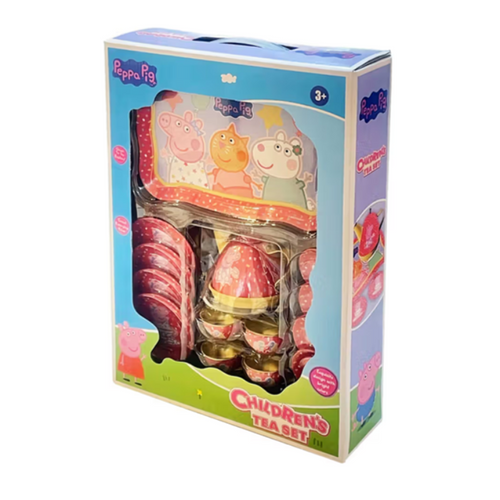Disney Original Peppa Pig Lightweight Metal Tea Set - 14 Pieces | Licensed Toy (3-6 Years)