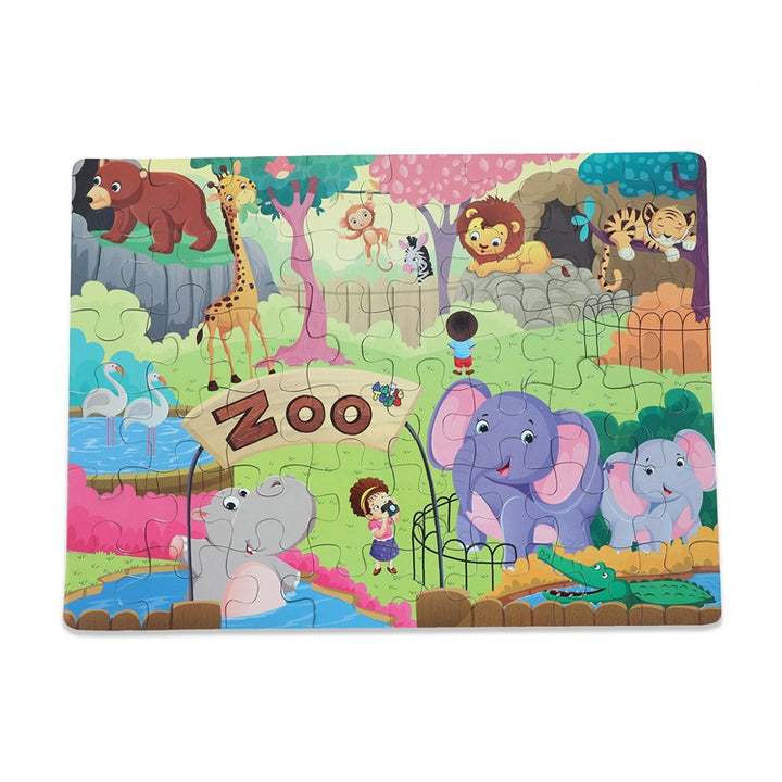 Zoo- Jigsaw Puzzle (48 Piece + Educational Fun Fact Book Inside)